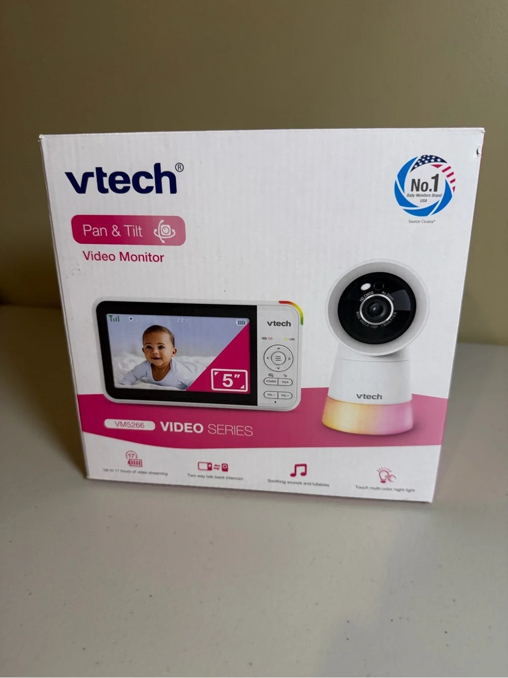 VTech Pink & White Pan & Tilt Video Baby Monitor - 5